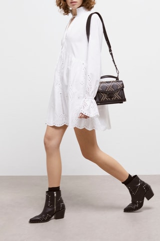 Robe patineuse en broderie anglaise - Blanc