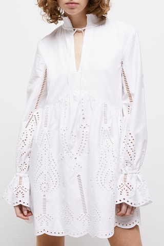 Robe patineuse en broderie anglaise - Blanc