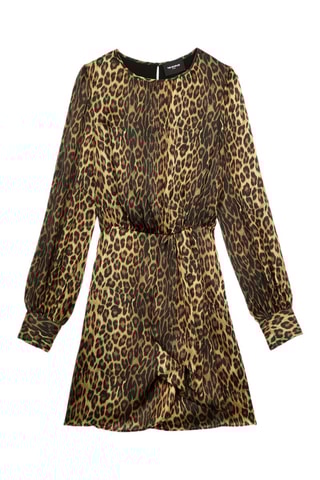 Robe en soie - Camel et jaune