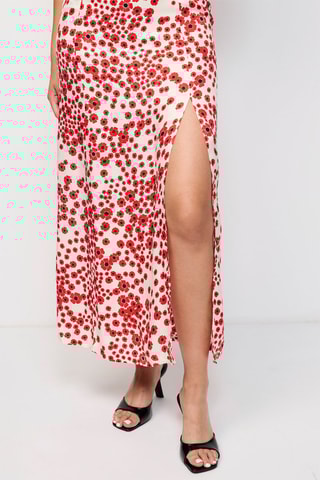 Robe longue - Blanc et rouge