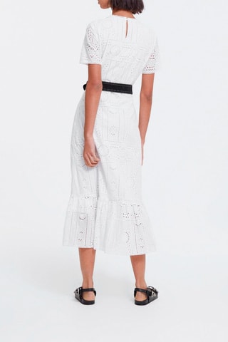 Robe longue en broderie anglaise - Blanc