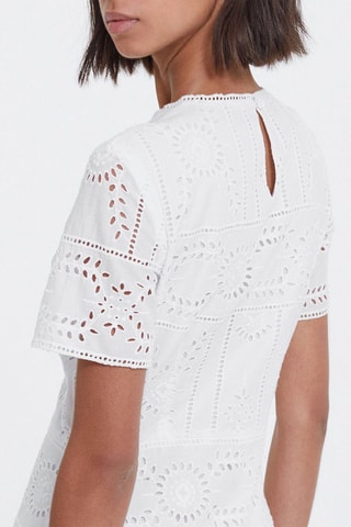 Robe longue en broderie anglaise - Blanc