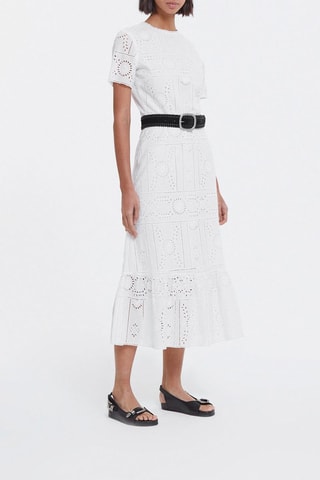 Robe longue en broderie anglaise - Blanc