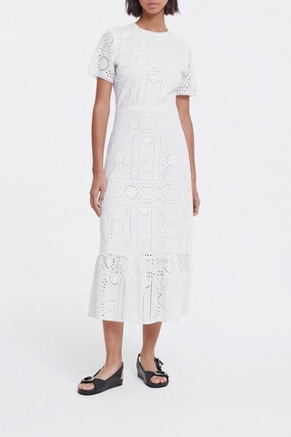Robe longue en broderie anglaise - Blanc