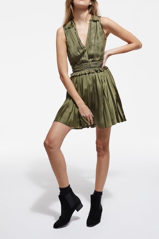Robe plissée - Vert olive