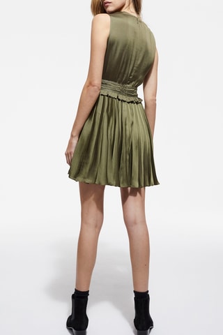 Robe plissée - Vert olive