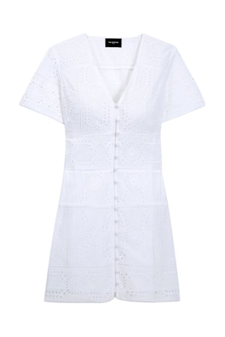 Robe chemise en broderie anglaise - Blanc