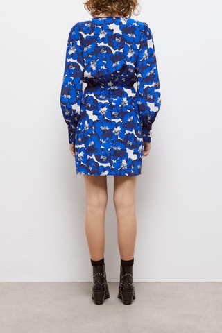 Robe portefeuille en soie - Bleu