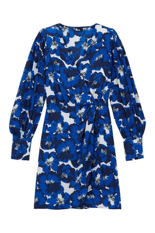 Robe portefeuille en soie - Bleu