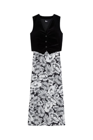 Robe trompe-l’œil en soie - Noir