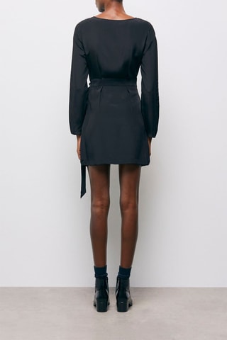 Robe droite en soie - Noir