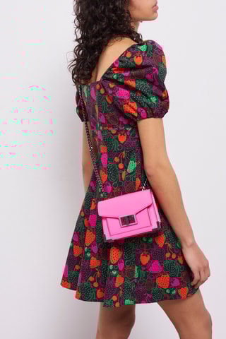 Vestido curto - Laranja e violeta