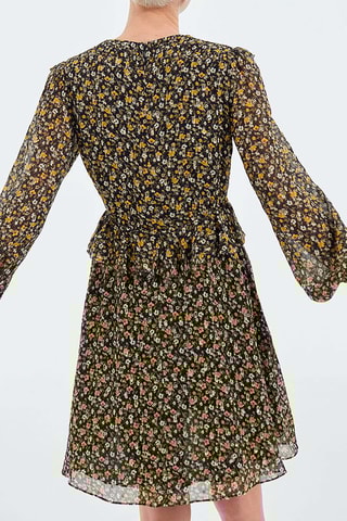 Robe volantée - Vert et jaune