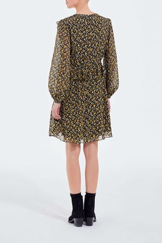 Robe volantée - Vert et jaune