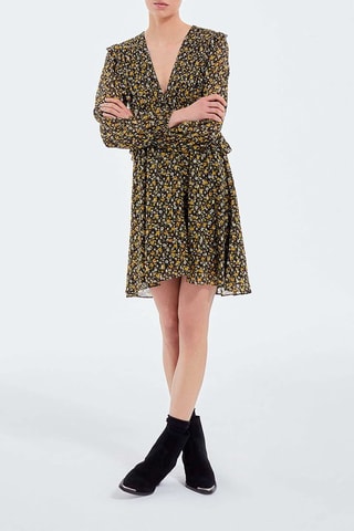 Robe volantée - Vert et jaune