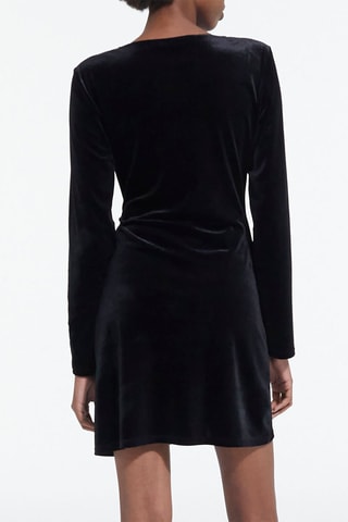 Robe droite en velours - Noir