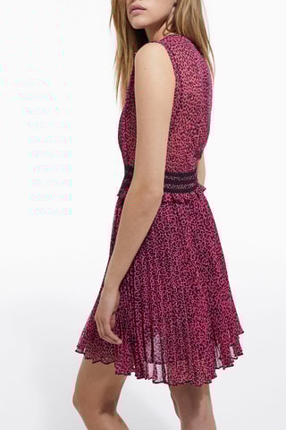 Robe plissée - Rose et noir