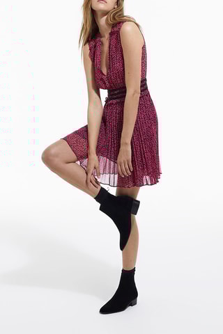 Robe plissée - Rose et noir