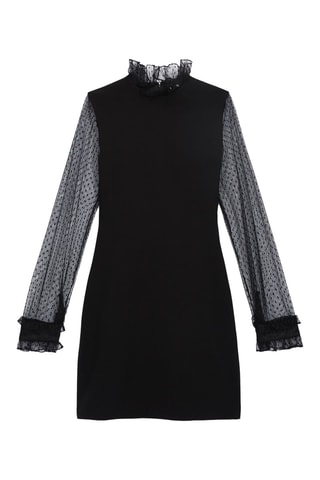 Robe bi-matière - Noir