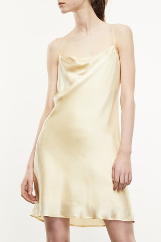 Robe trapèze 100% soie Jaune clair