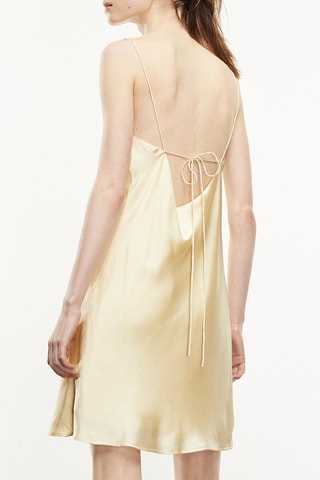 Robe trapèze 100% soie Jaune clair