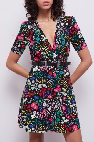 Robe courte - Rose et vert