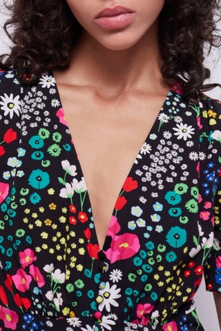 Robe courte - Rose et vert