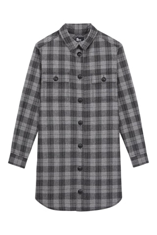 Robe chemise en laine - Gris