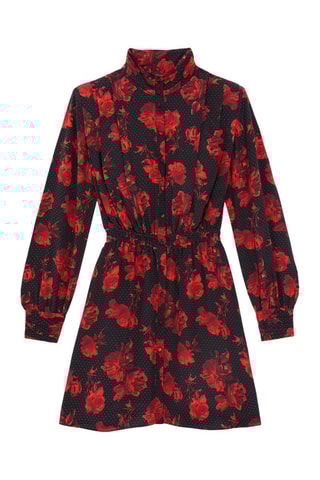 Robe chemise en soie - Noir