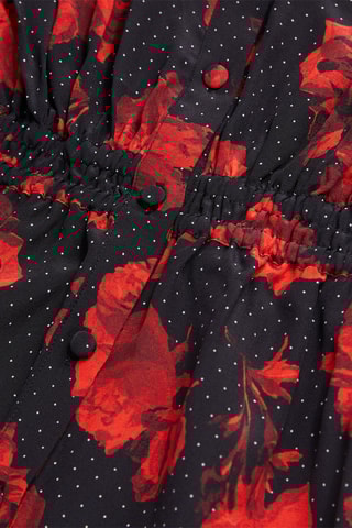 Robe chemise en soie - Noir