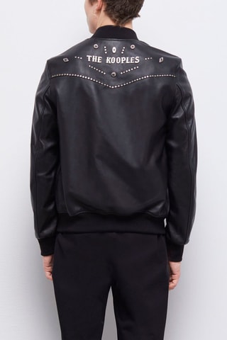 Bomber en cuir d'agneau - Noir