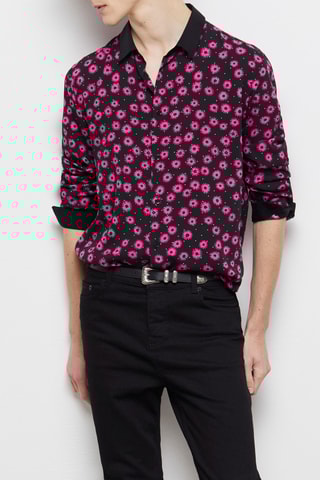 Chemise regular Rose et noir