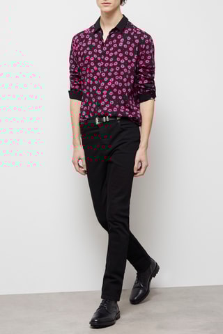 Chemise regular Rose et noir