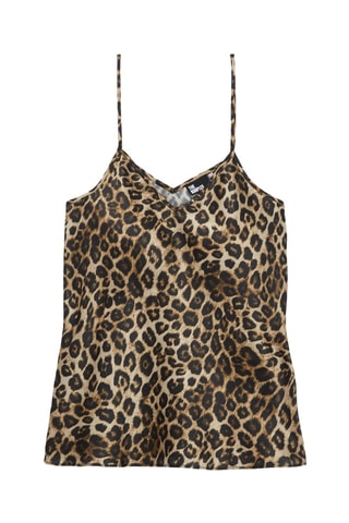 Caraco en soie - Beige et noir