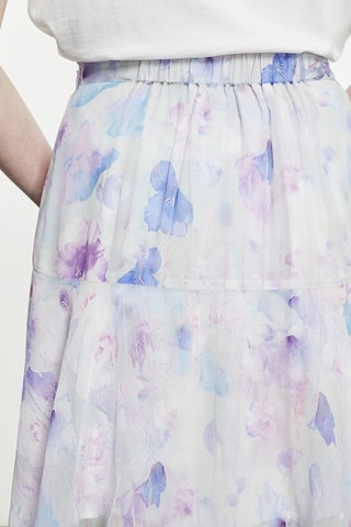 Jupe patineuse taille haute - Blanc