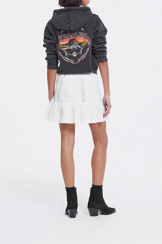 Jupe volantée taille haute - Blanc