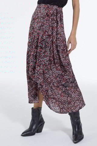 Jupe portefeuille taille haute - Noir