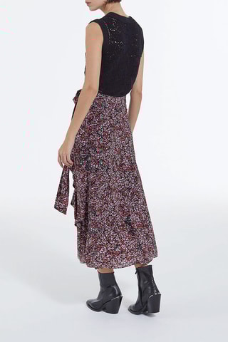 Jupe portefeuille taille haute - Noir