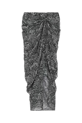 Jupe midi en soie - Noir