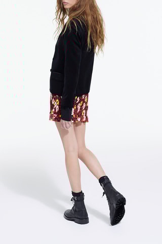 Jupe droite - Noir et rouge