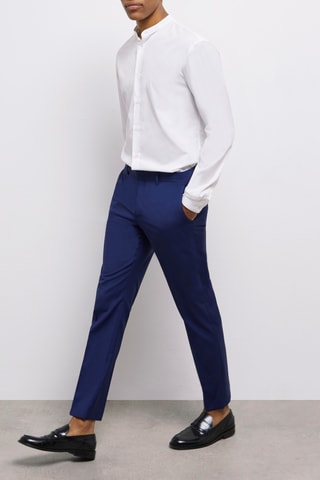Pantalon de costume en laine - Bleu marine