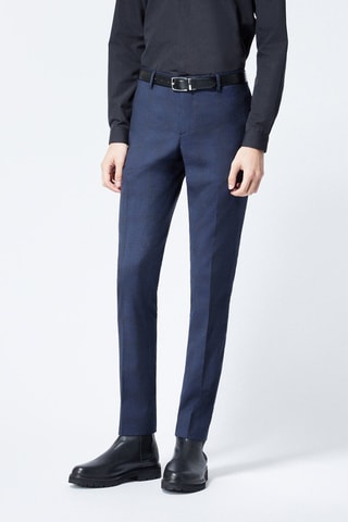 Chino en laine Bleu marine et noir