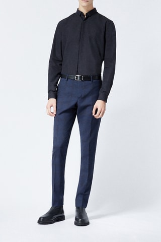 Chino en laine Bleu marine et noir