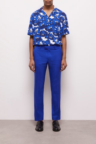 Pantalon de costume en laine - Bleu