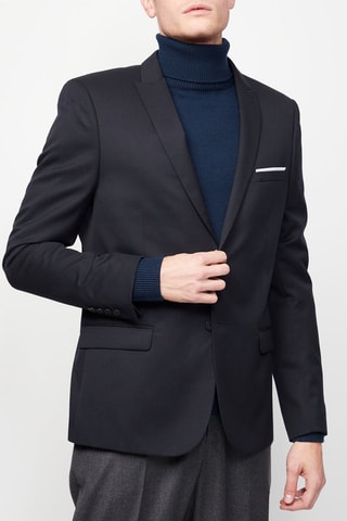 Blazer en laine Noir et bleu marine
