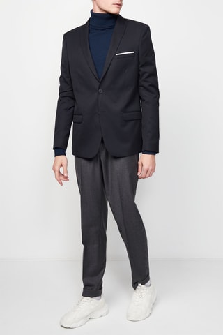 Blazer en laine Noir et bleu marine