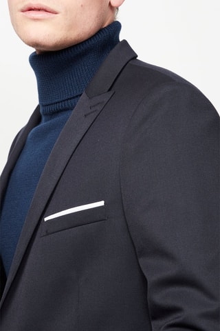 Blazer en laine Noir et bleu marine