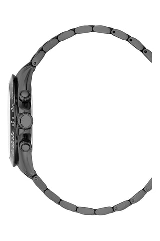 Montre à quartz en acier Grand Mont – Tachymètre et chronographe - Noir