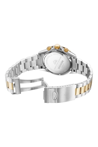 Montre à quartz en acier Grand Mont – Tachymètre et chronographe - Argenté et doré