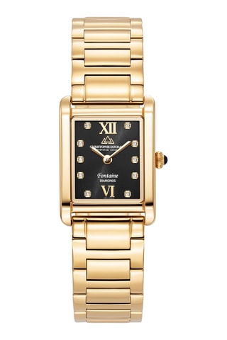 Montre à quartz en acier et diamants Fontaine 